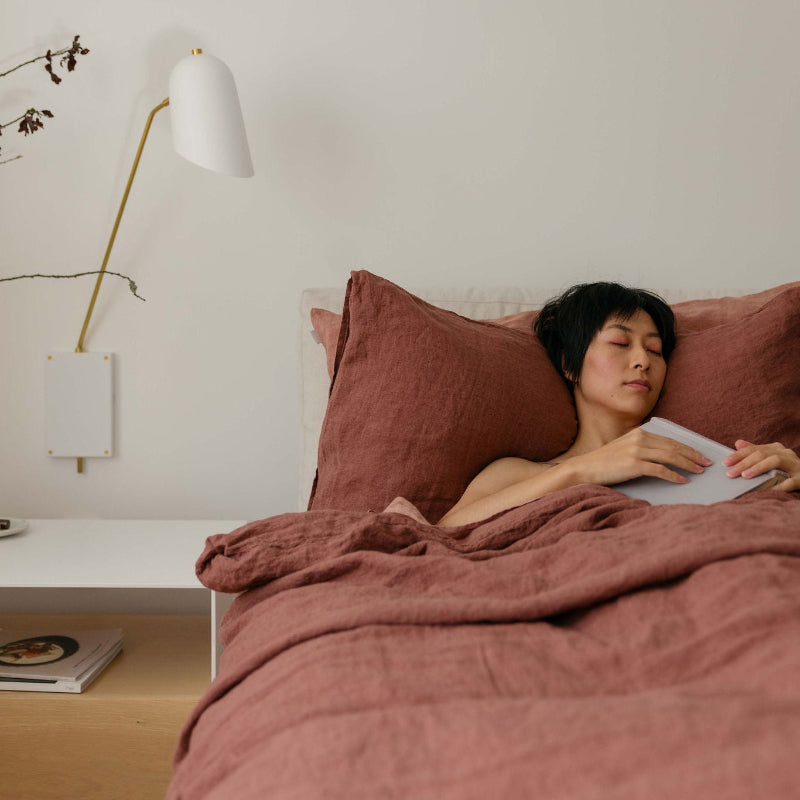 Sömn Luxury Linen Bedding | Duvet Cover Linen Bedding Sömn Home #color_kidney-bean