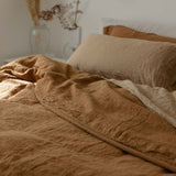 Cinnamon & Oatmeal luxury linen bedding set by Canadian bedding company Somn #color_cinnamon