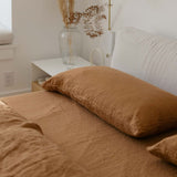 Cinnamon luxury linen bedding set by Canadian bedding company Somn #color_cinnamon