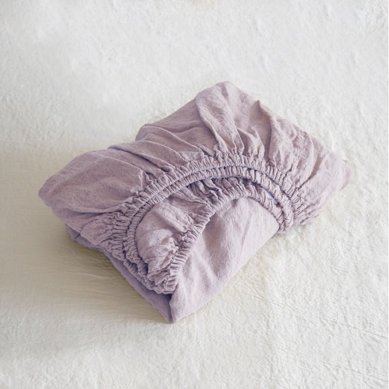 Sömn Luxury Linen Bedding | Fitted Sheet Linen Bedding Sömn Home Queen Wisteria #color_wisteria