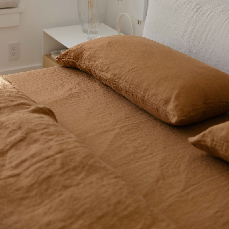 Sömn Luxury Linen Bedding | Pillowcase Linen Bedding Sömn Home Cinnamon #color_cinnamon