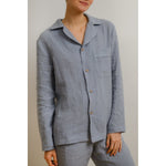 Sömn Premium Linen Long-Sleeve Shirt | Sömn Home #color_lake_blue