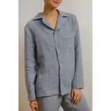 Sömn Premium Linen Long-Sleeve Shirt | Sömn Home #color_lake_blue