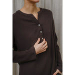 Sömn Premium Organic Gauze Cotton Long Nightshirt | Loungewear Sömn Home #color_prune